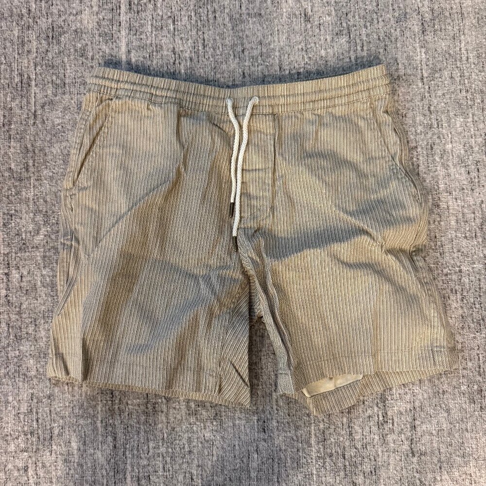 NWT Taylor Stitch The Apres Short in Black Coffee Stripe - M